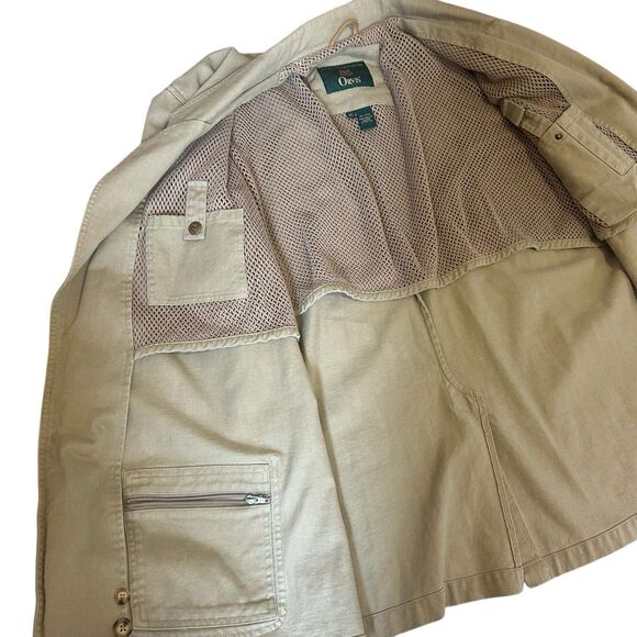 Orvis Zambezi Leather Trim Hunting Outdoor Safari Jacket Blazer Mesh Men's XL - Picture 16 of 16